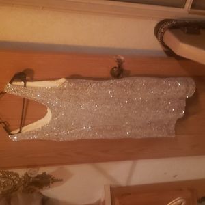 Sequin dress in silver